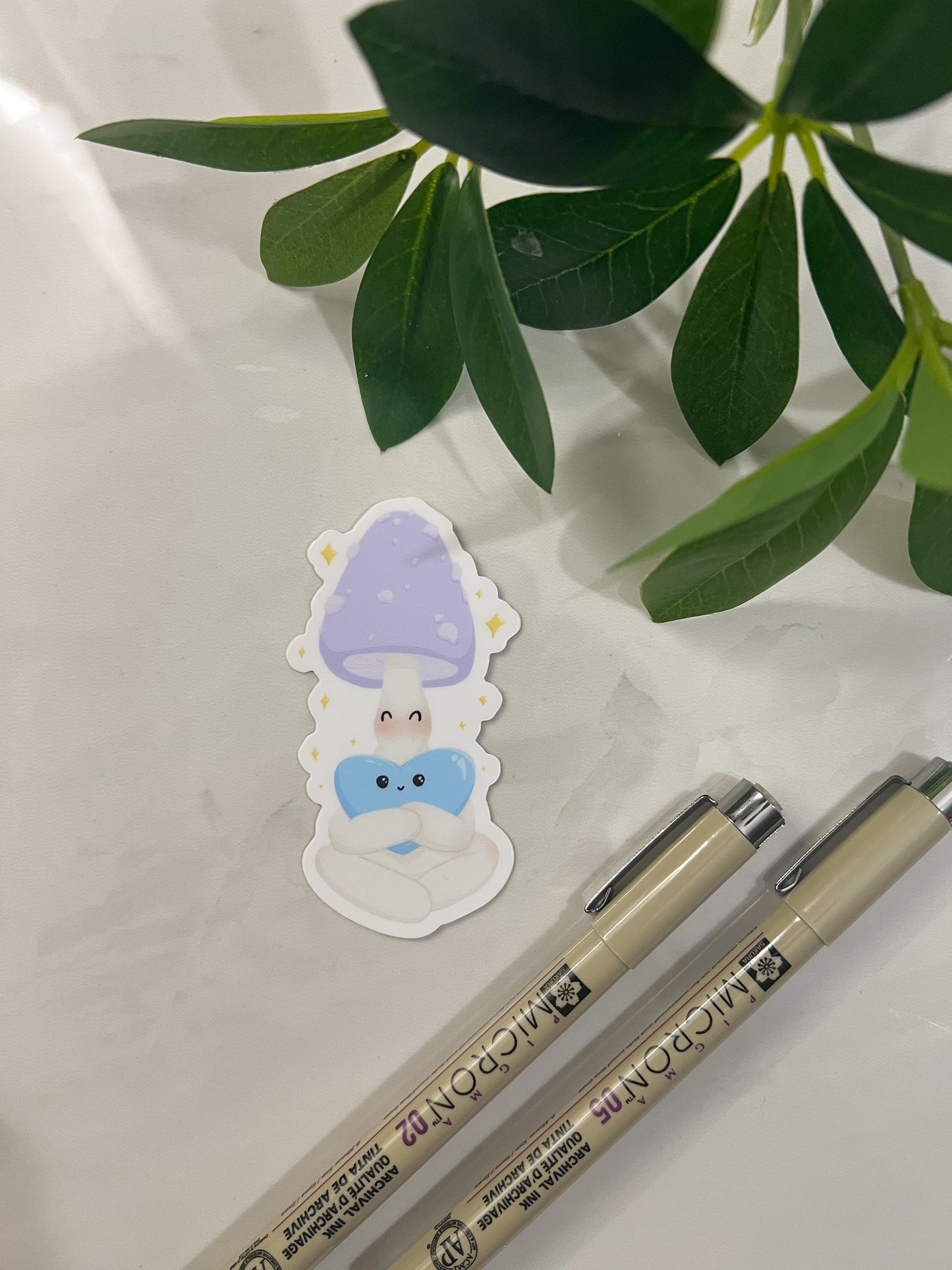 Cute Blue Heart - Waterproof, Dishwasher Safe Sticker ©