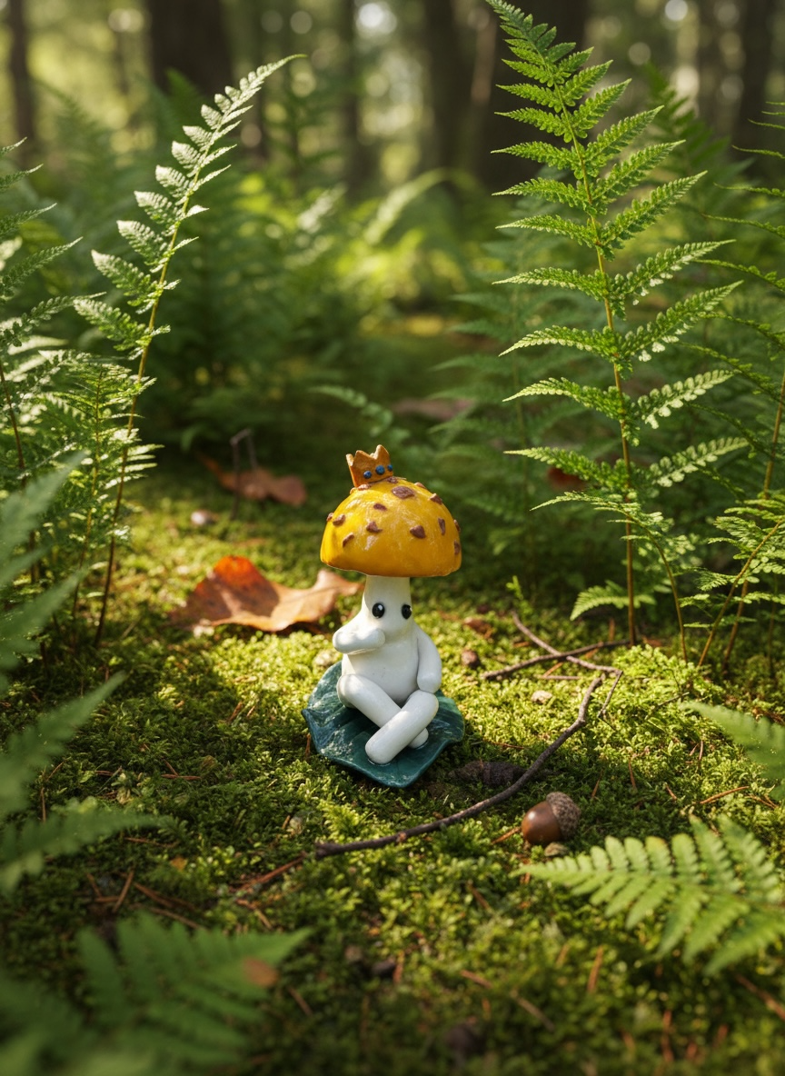 Mini Mushie - Ting Ting on a leaf